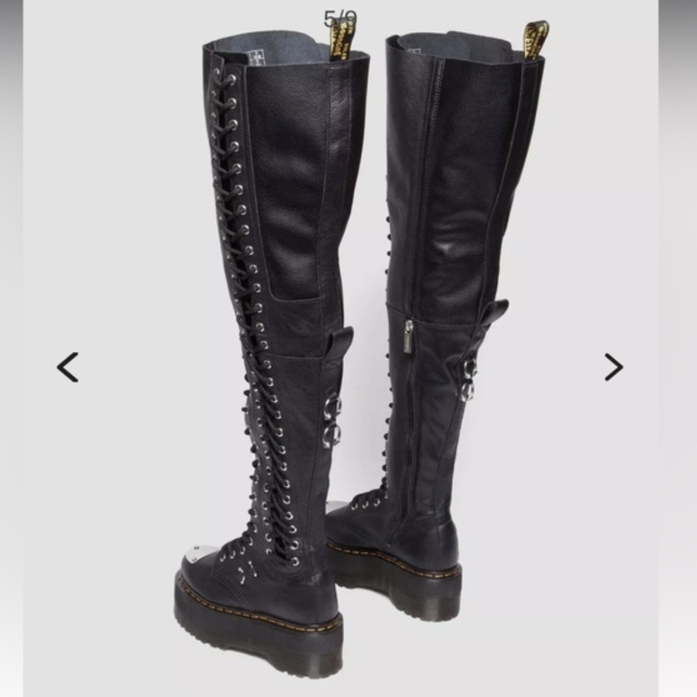 Dr. Martens 28-Eye Extreme Max Virginia Leather Knee High Boots - Picture 5 of 11
